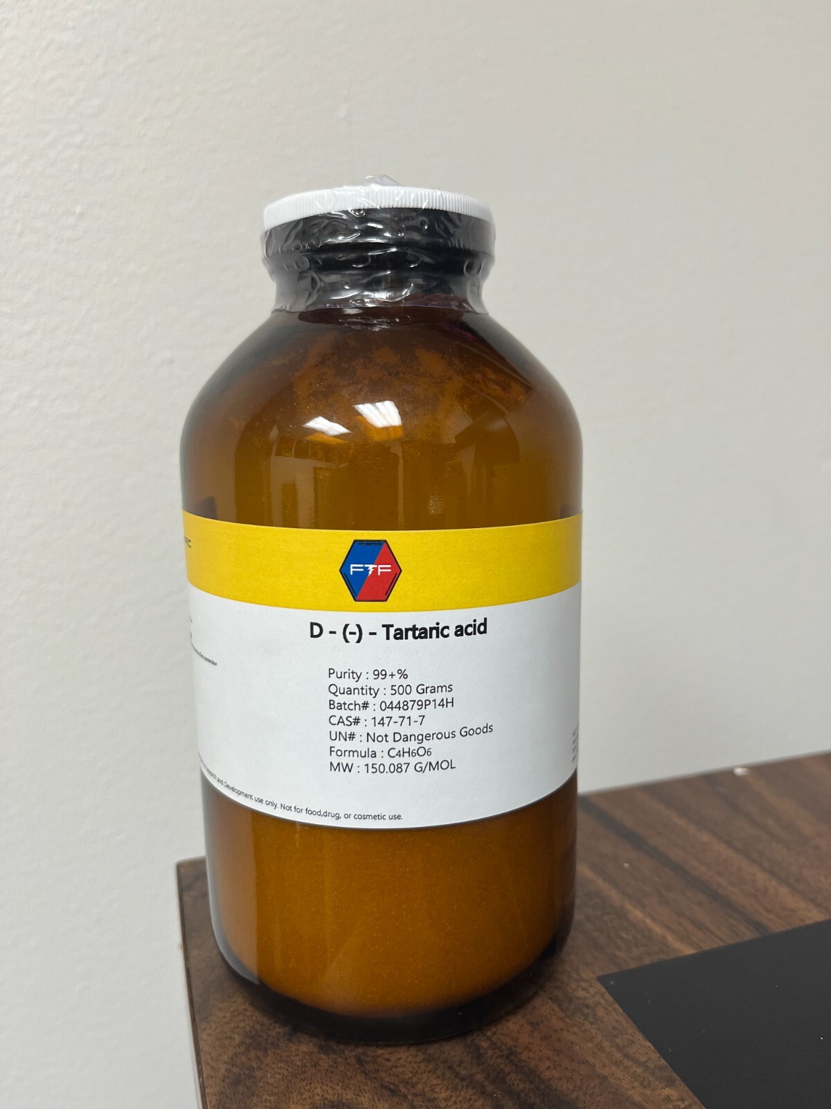 D-(-)- Tartaric Acid – 500 Grams