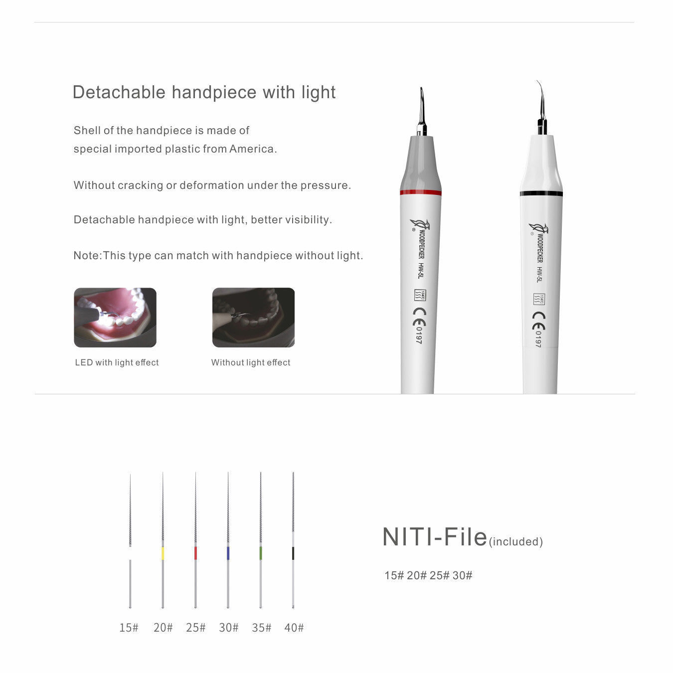 Woodpecker Dental Ultrasonic Piezo Scaler OOEM with UDS-P LED Light Handpiece