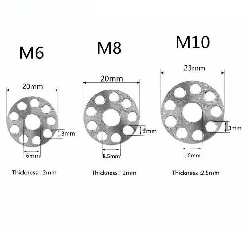 6pcs Titanium Washer M6 M8 M10 Drilled Hole Decoration Spacer Gaskets for Motor