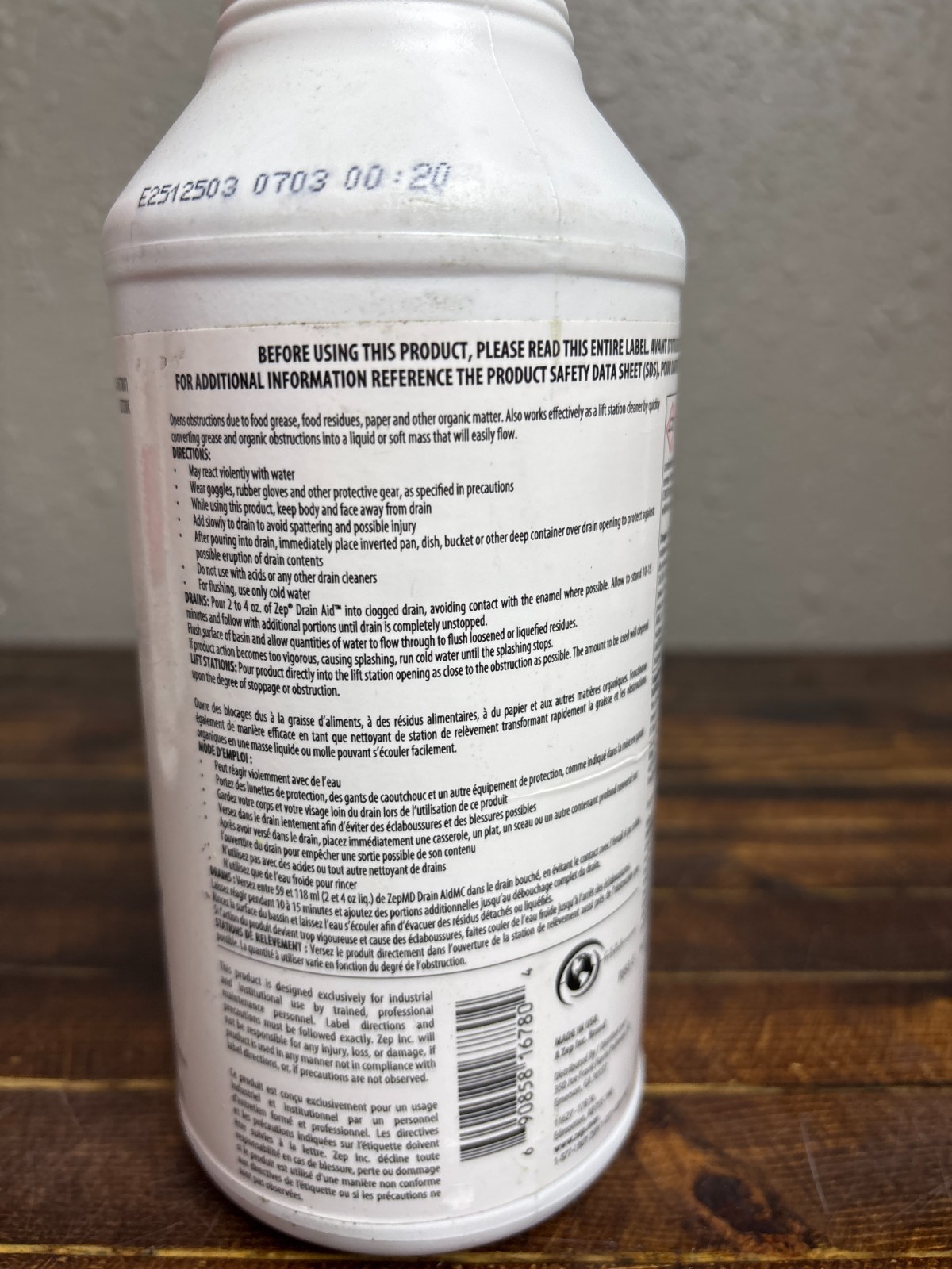 2 Pack Zep Drain Aid Drain Pipe Cleaner No Odor & No Fumes1 Quart 32 oz