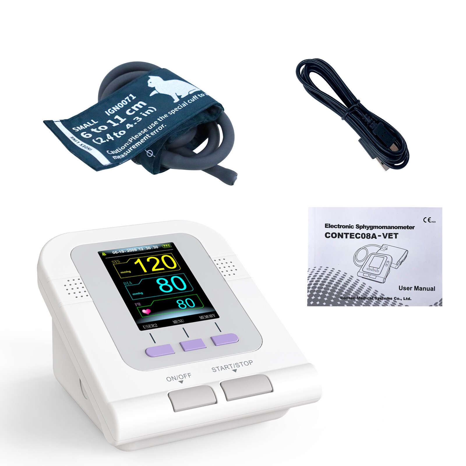 VET Animal Pets Digital Blood Pressure Monitor with 3 cuffs,Small/medium/large