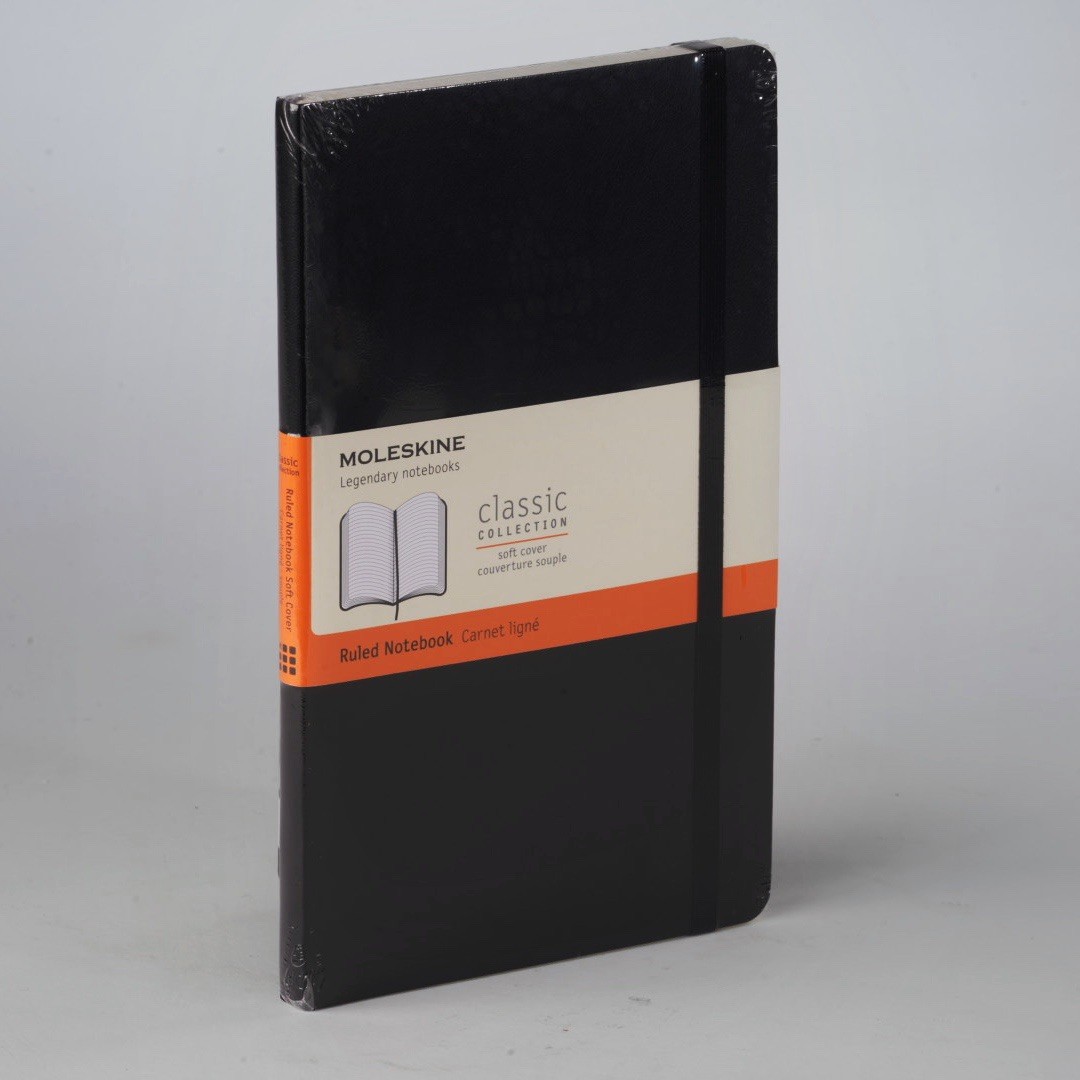 MOLESKINE Notebook Classic Soft Cover LINED Notebook 192 Pages 5” x 8-1/4” BLACK