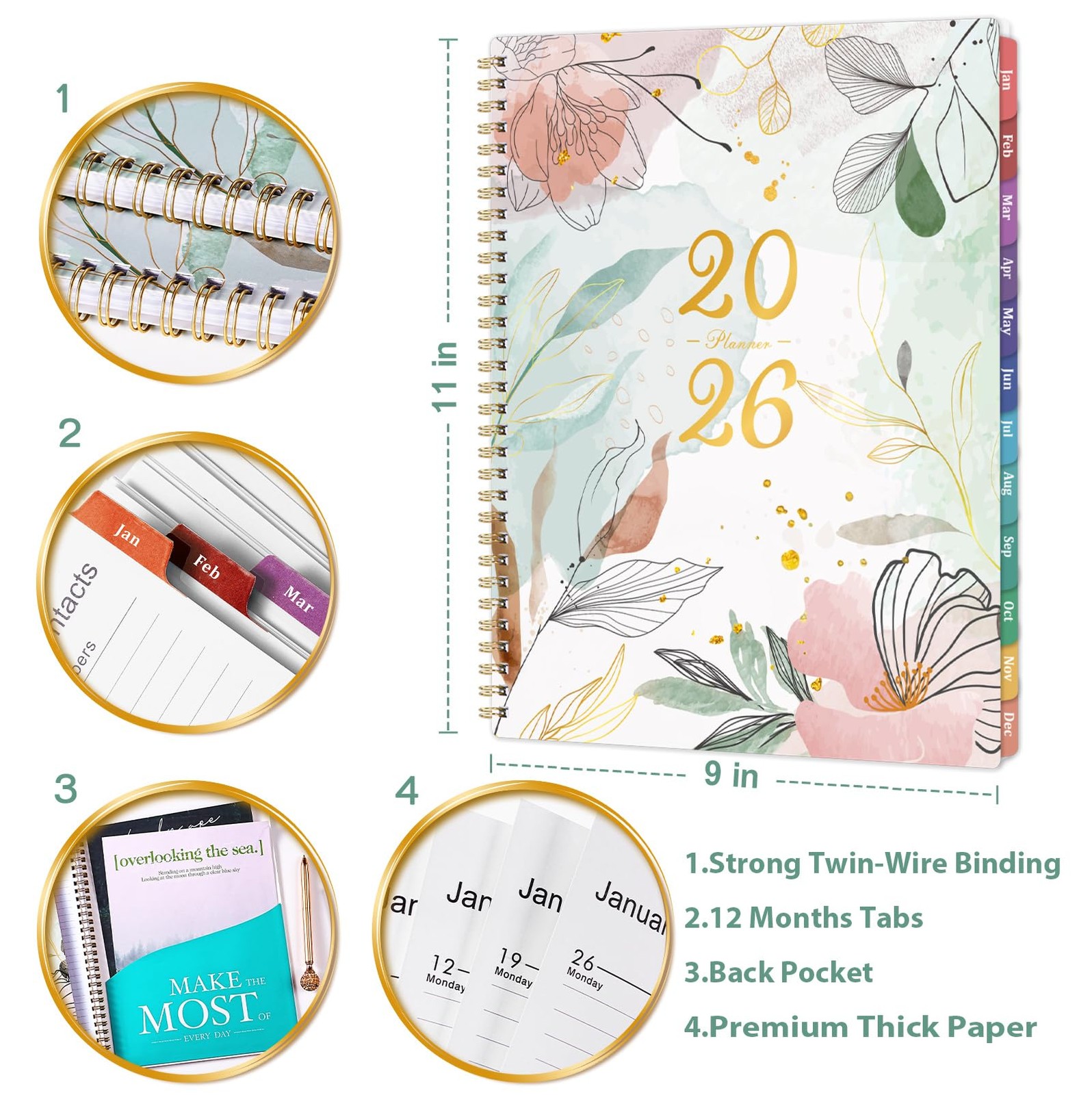 2026 Planner – 2026 Weekly and Monthly Planner, Jan.2026 – Dec.2026, Weekly …