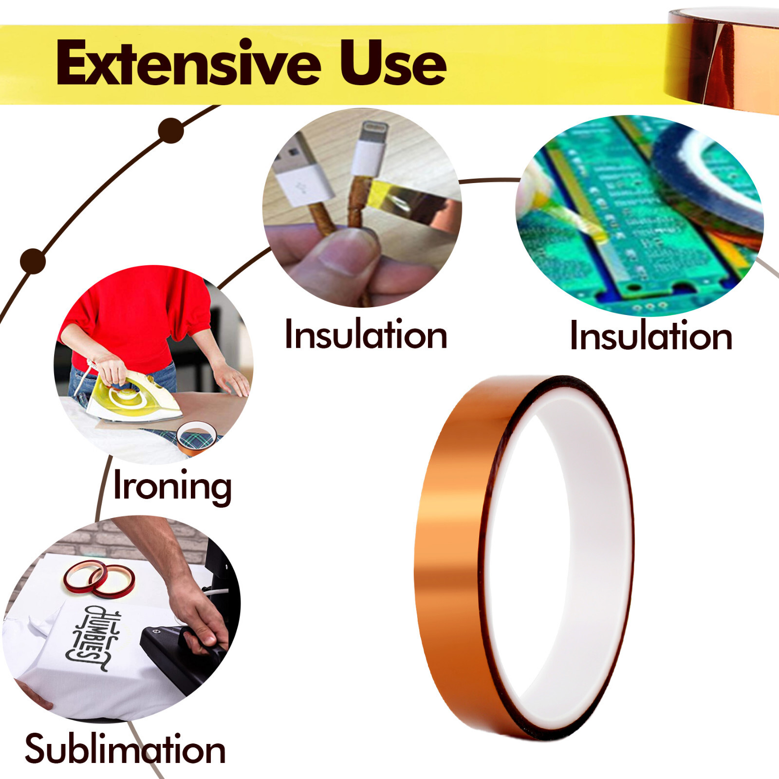 5 Rolls A-SUB Heat Resistant Tape 25mm x 108FT High Temperature Sublimation Tape