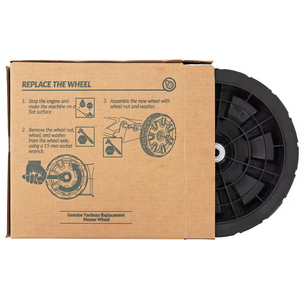 YARDMAX Replacement Free/Non-Drive Rear Wheel 11 in X 1.6 in for Lawn Mowers