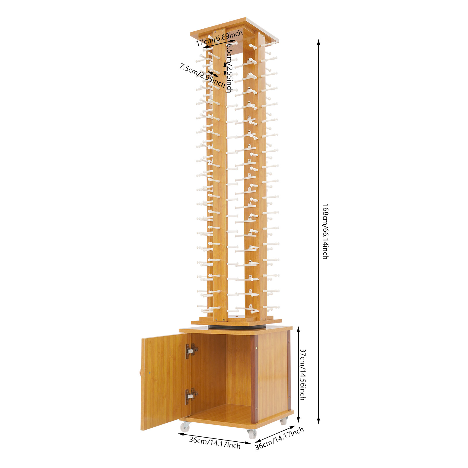 72-Pair Eyeglass Display Rack, Floor-standing Rotating Glasses Storage Display