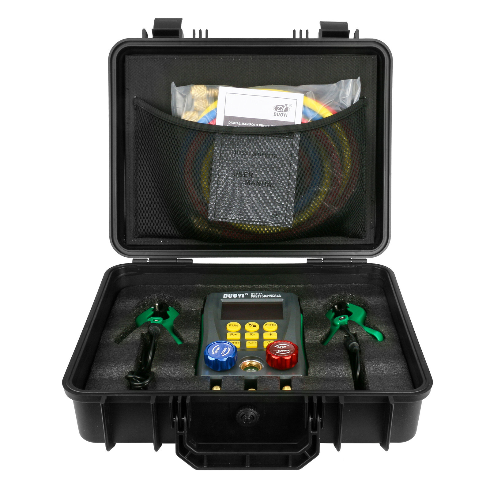 Digital Refrigeration HVAC Vacuum Pressure Temperature Tester Manifold Gauge Kit
