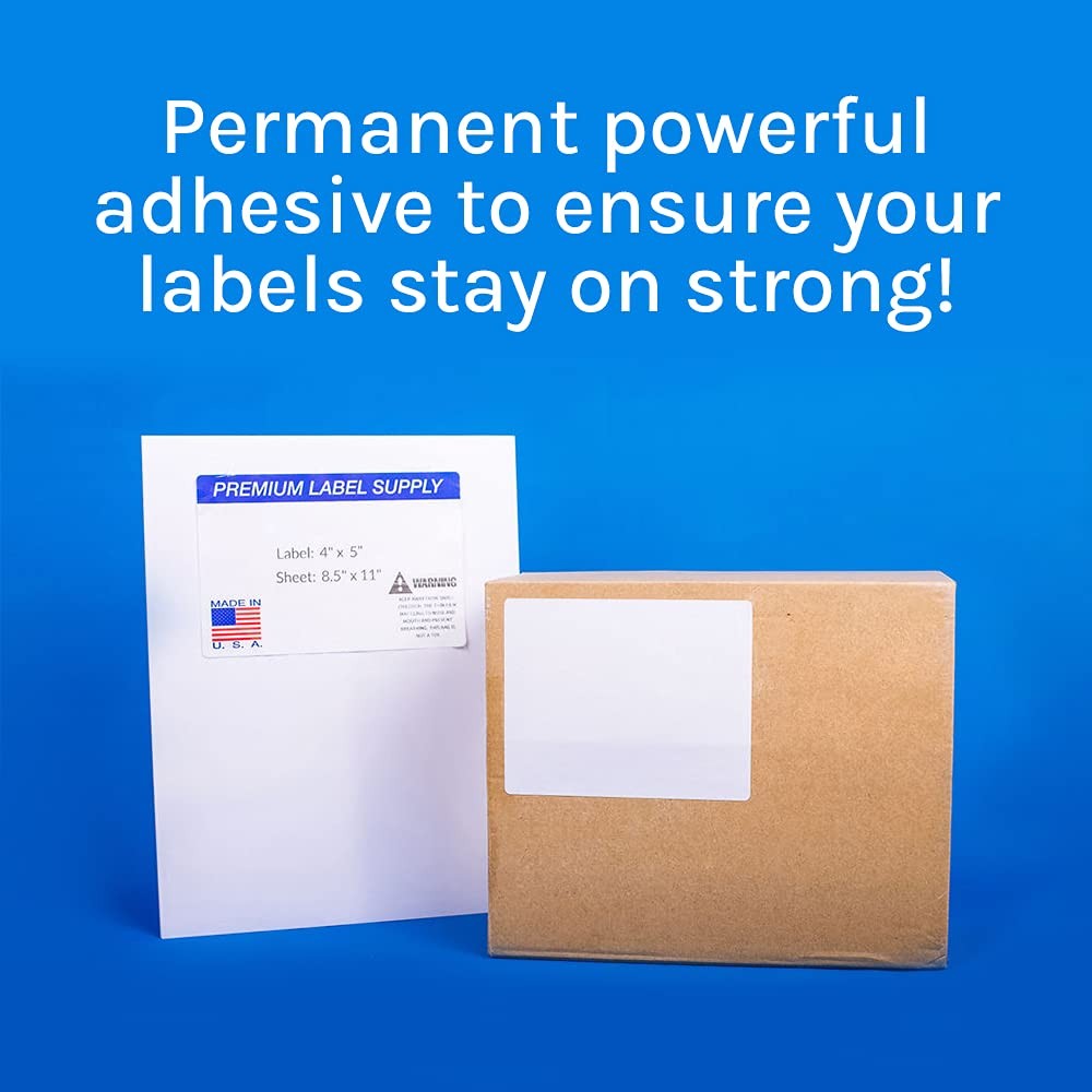 Premium Label Supply White Sticker Shipping Labels – 4″ x 100 Labels,
