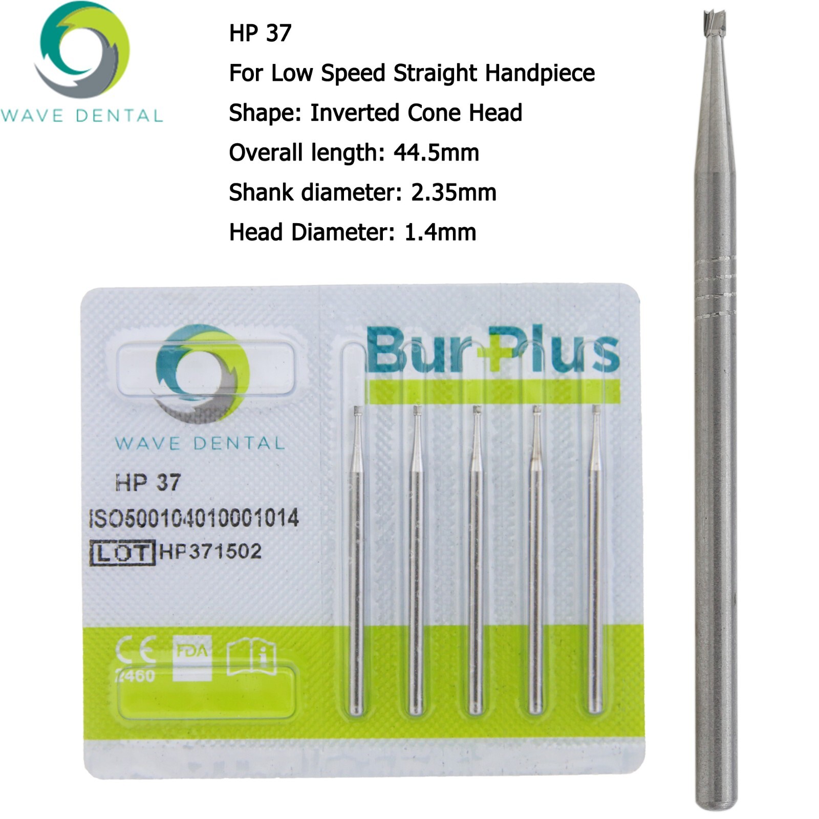 Wave Dental Carbide Burs HP 2 8 557 703L Round For Slow Speed Straight Handpiece