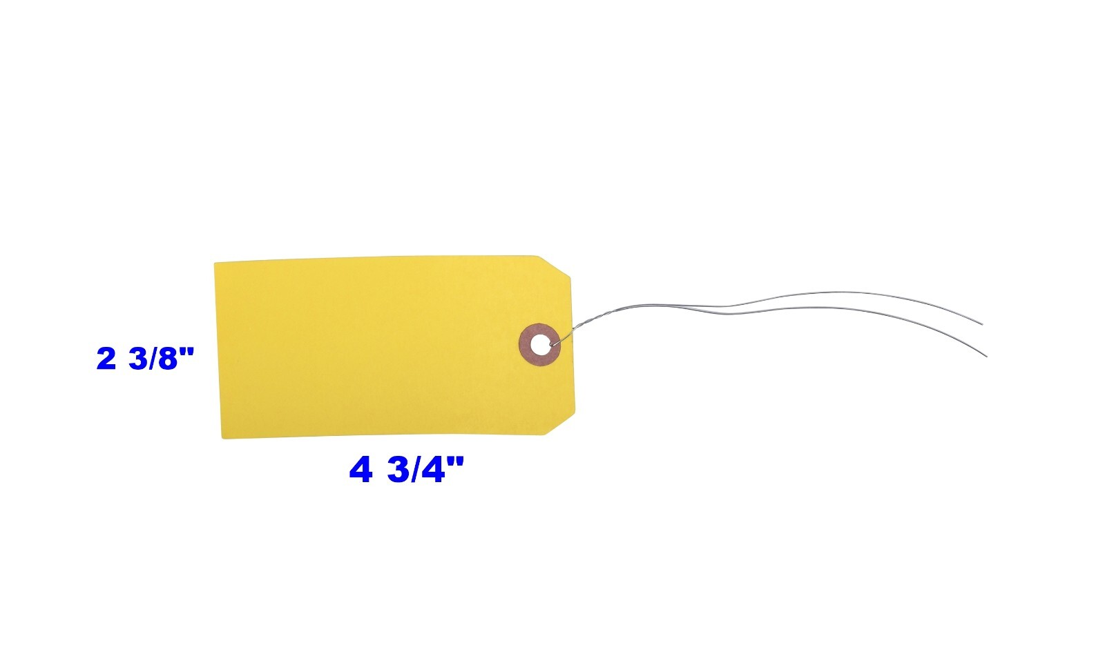 1000 pcs 4 3/4″ x 2 3/8″ Size 5 Yellow Cardstock Hang Tag Tags with Wire 13 Pt