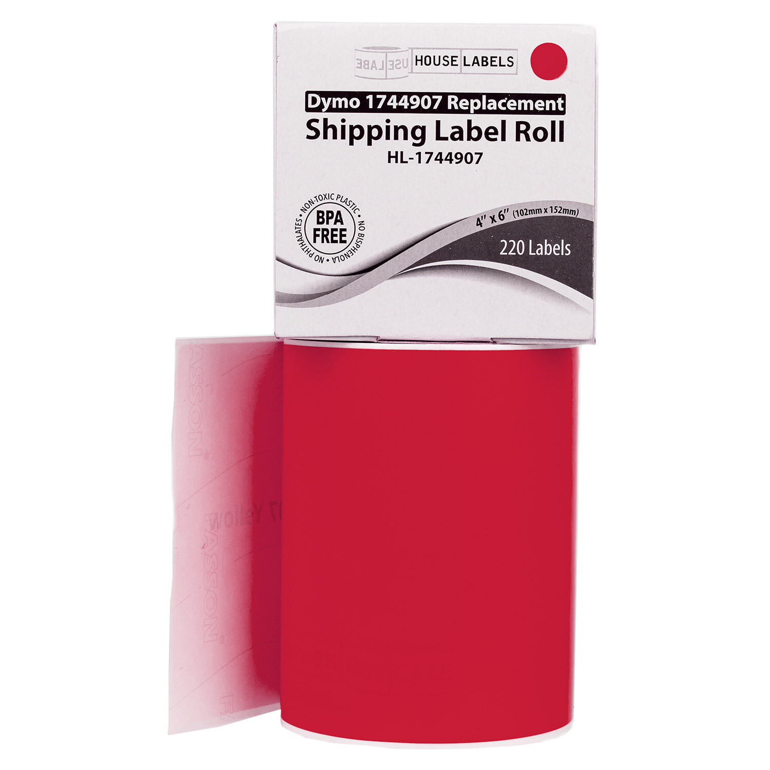 DYMO LW 1744907 RED 4XL 4×6 4″x6″ – ONE (1) Roll All-Purpose Labels – FREE SHIP