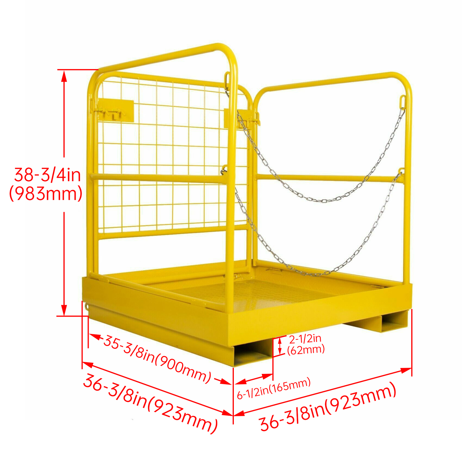 Heavy Duty Forklift Safety Cage Work Platform Basket 36″x36″ 1200lbs for Aerial