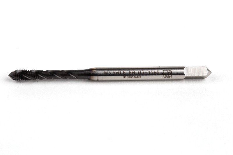 Haas M3.5×0.6 M HSS-E Spiral Flute Tap, 4mm Shank x 7mm Thread Length, 2.5XD