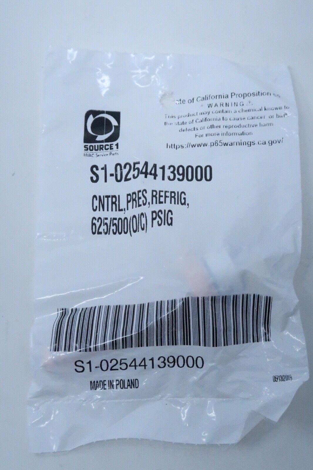 new SOURCE1 S1-02544139000 Pressure Control, Refrig, 625/500(O/C) PSIG