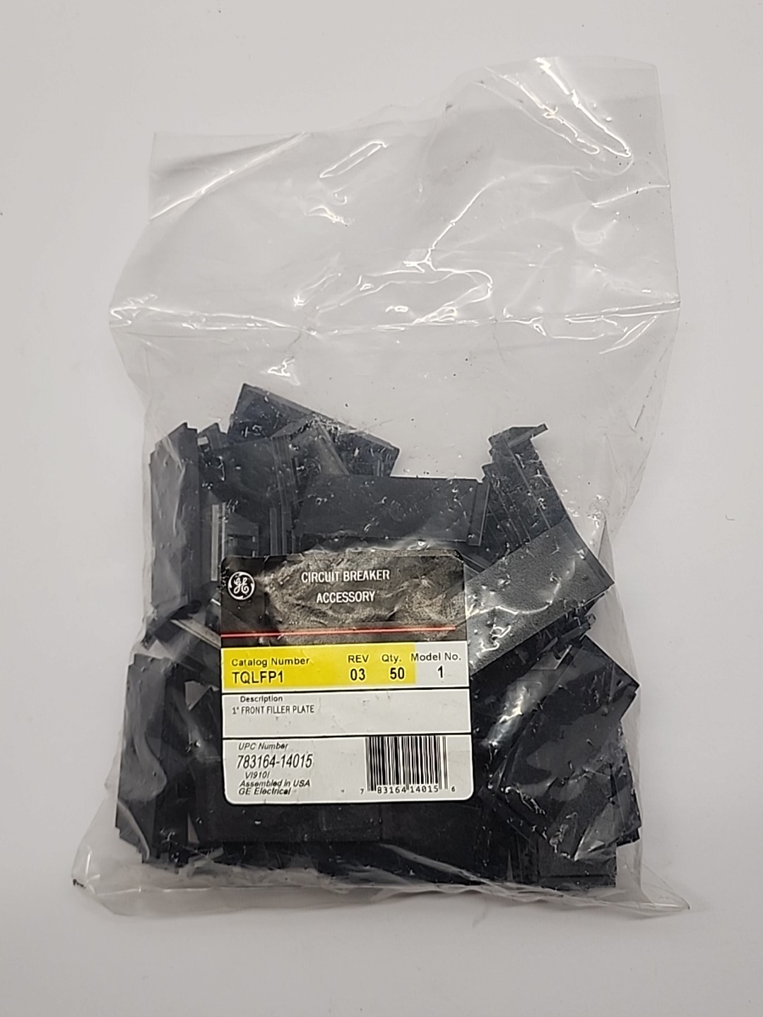 General Electric GE TQLFP1 Filler Plate Front 1″W THQL TQL Pack of 50 Sealed