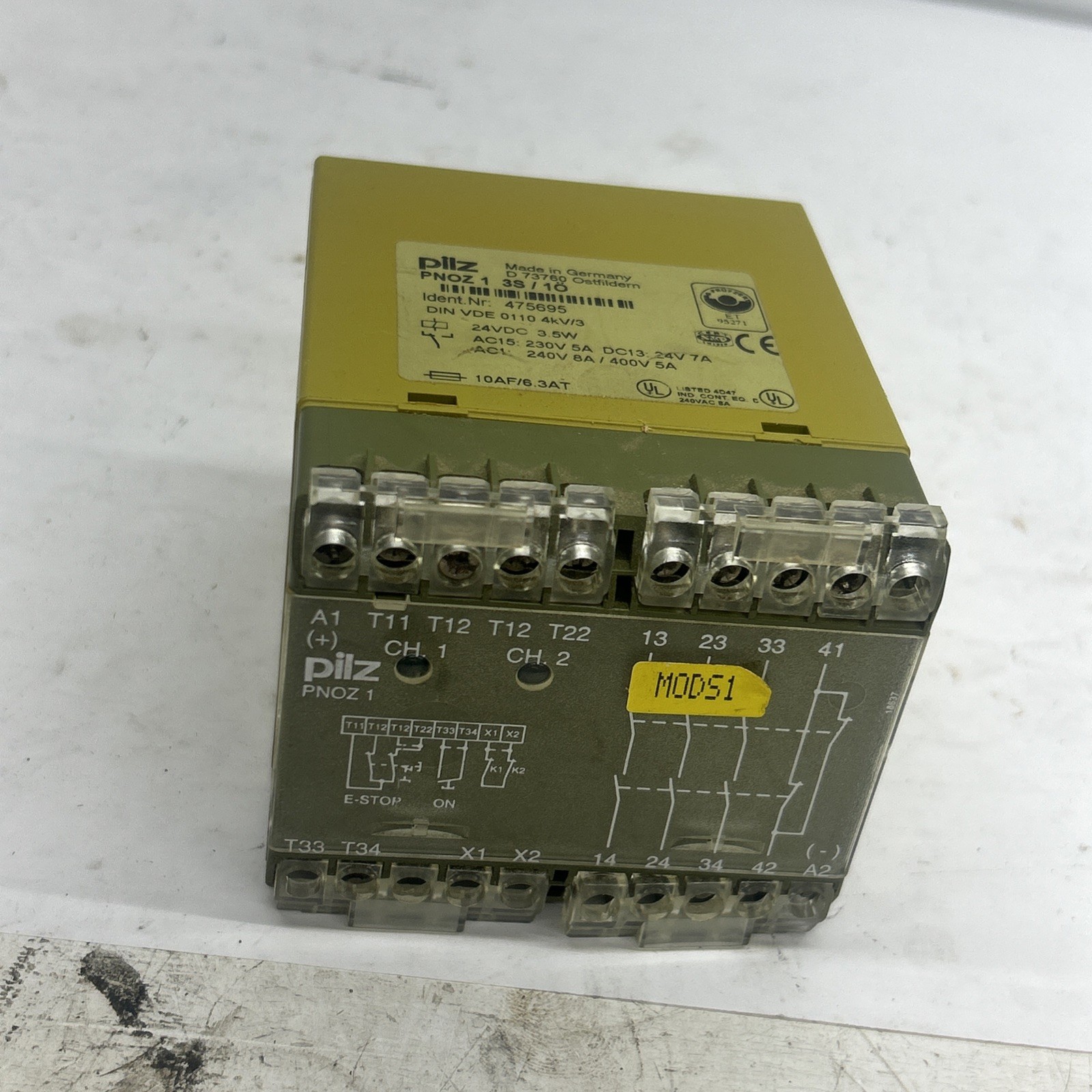 Pilz PNOZ 1 3S/10 Safety Relay 24vdc