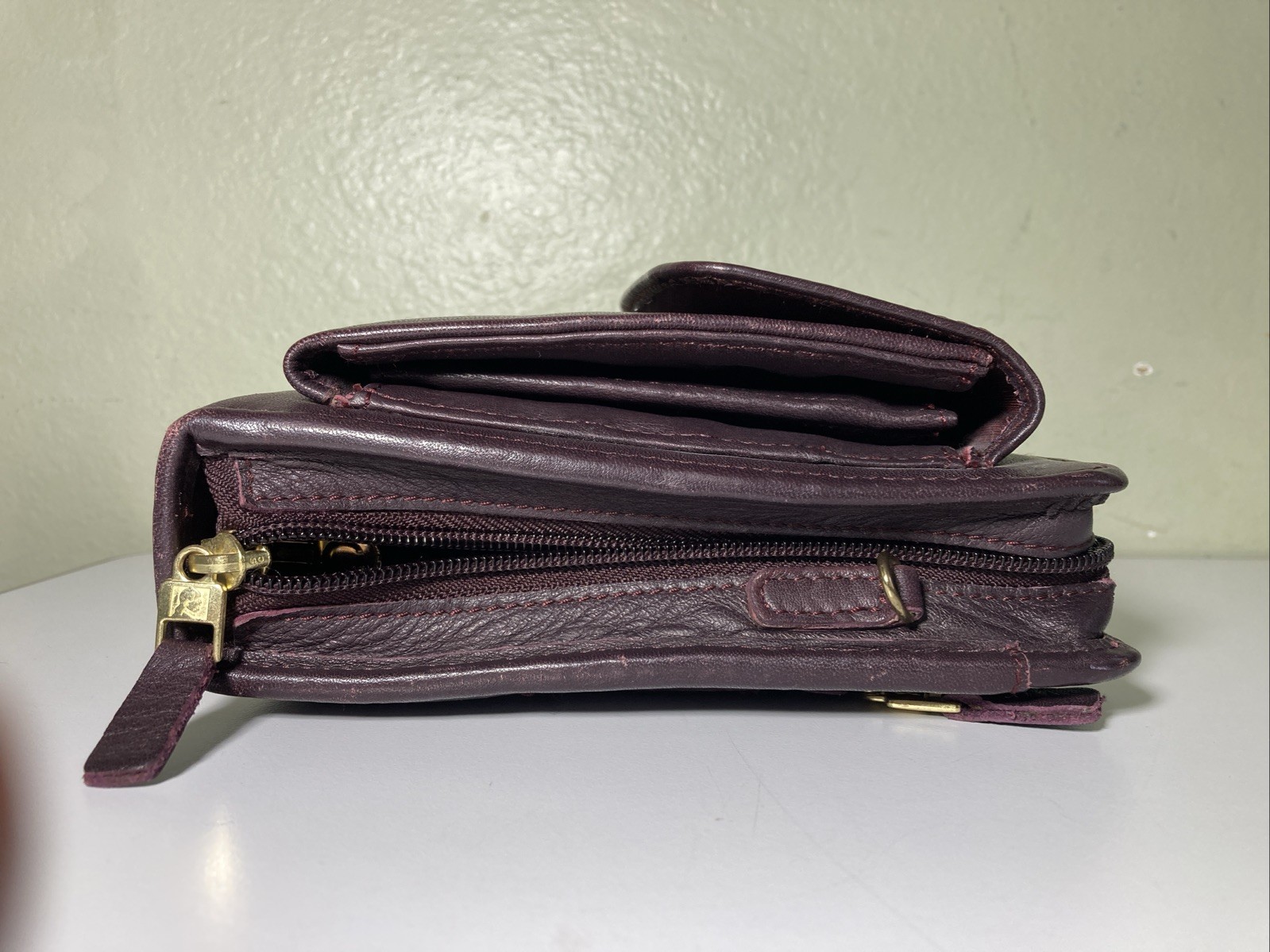 Franklin Quest Compact Burgundy Nappa Leather Zip around Planner 6 Rings