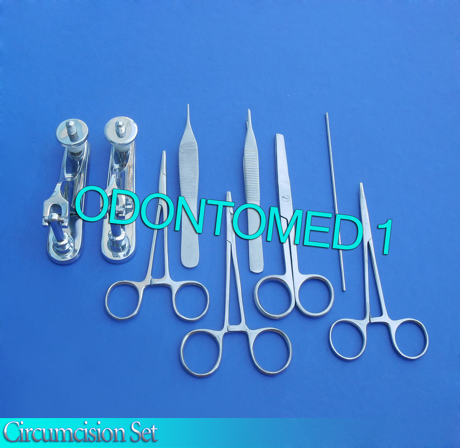 Circumcision Set c/w»2 Gomco» style clamp 1.5cm+1.45cm, s/s & 6 s/s inst DS-836