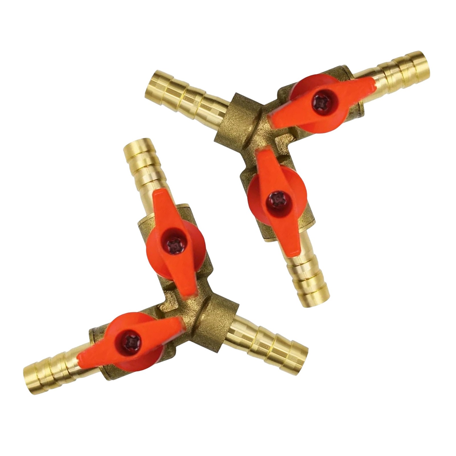 2 Pcs 3/8 Inch Hose Barb 3 Way Shut Off Ball Valve 2 Switch For ATV Vehicle