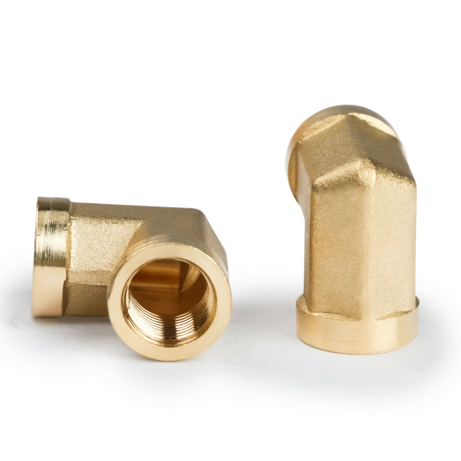 U.S. Solid 90 Degree Elbow Brass Fitting NPT 1/8″ Female x 1/8″ Female, 2pcs