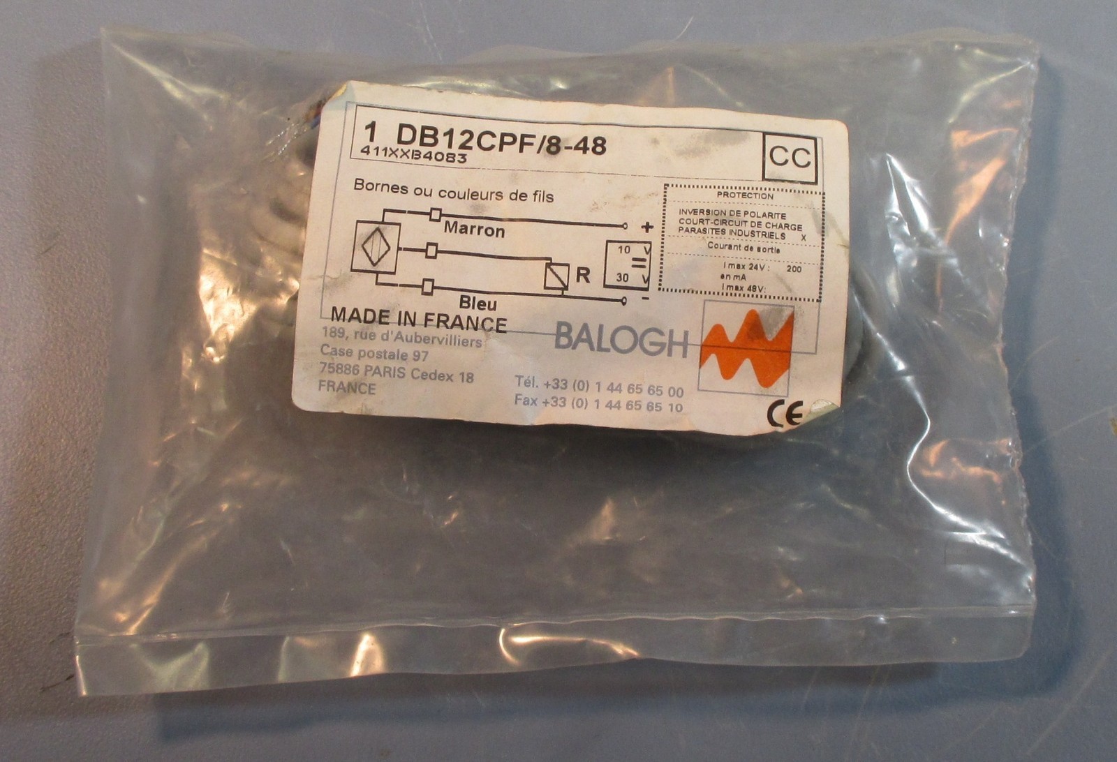 Balogh DB12CPF/8-48 DB12CPF 411XXB4083 Proximity Sensor Nos