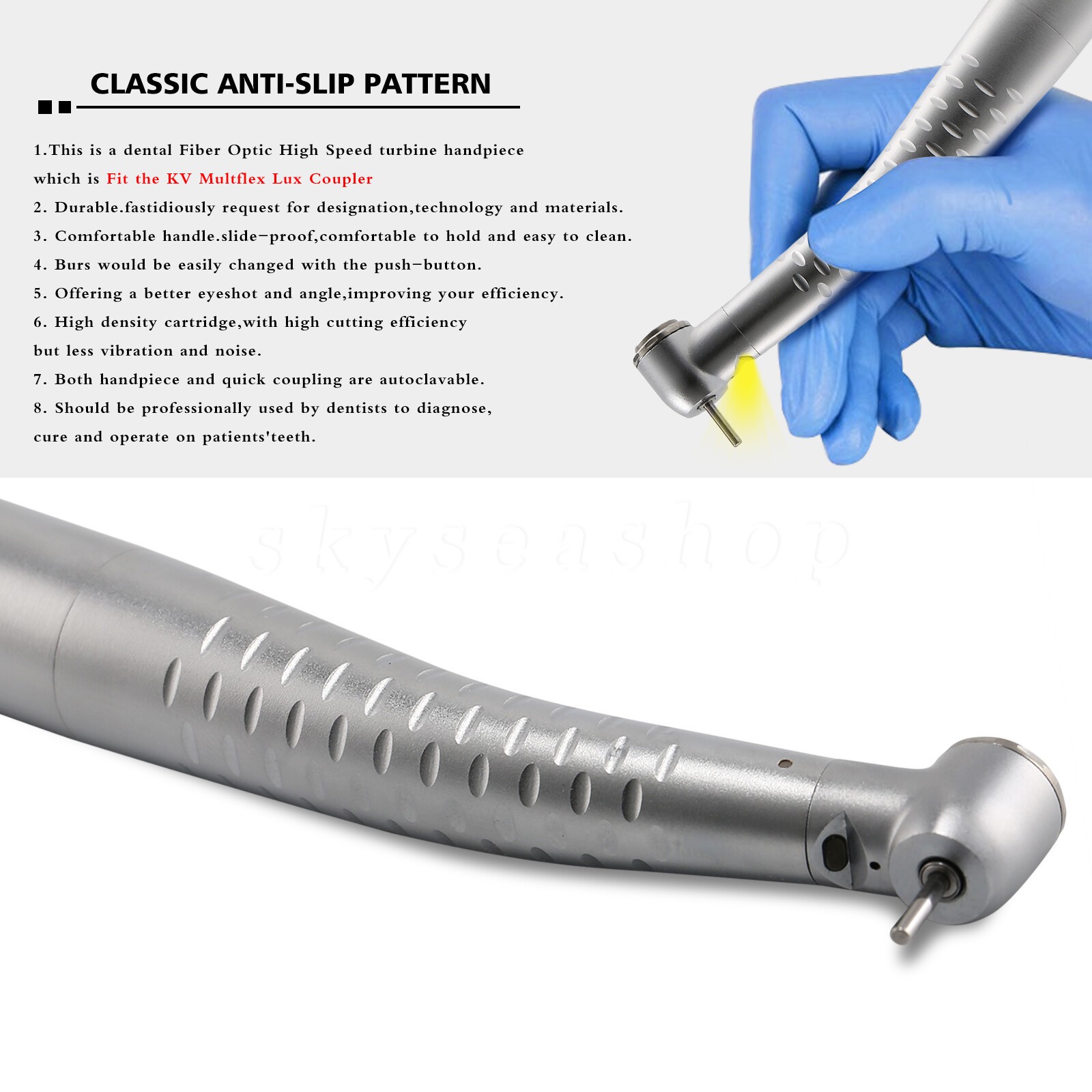 KaVo Style Dental High Speed Turbine Handpiece fit 4/6 Hole Coupler Swivel USA