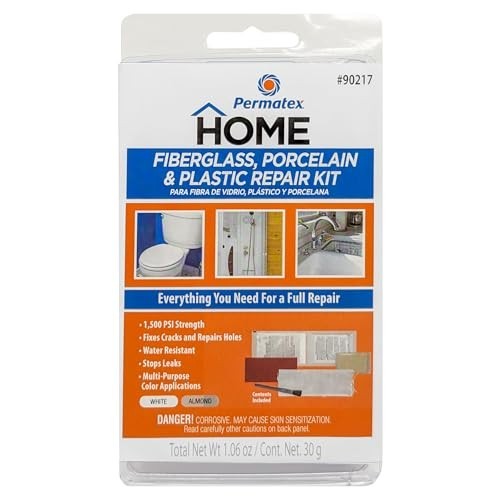 Repair Kit Fiberglass Porcelain Plastic 30 gm Liquid High Strength White Almond