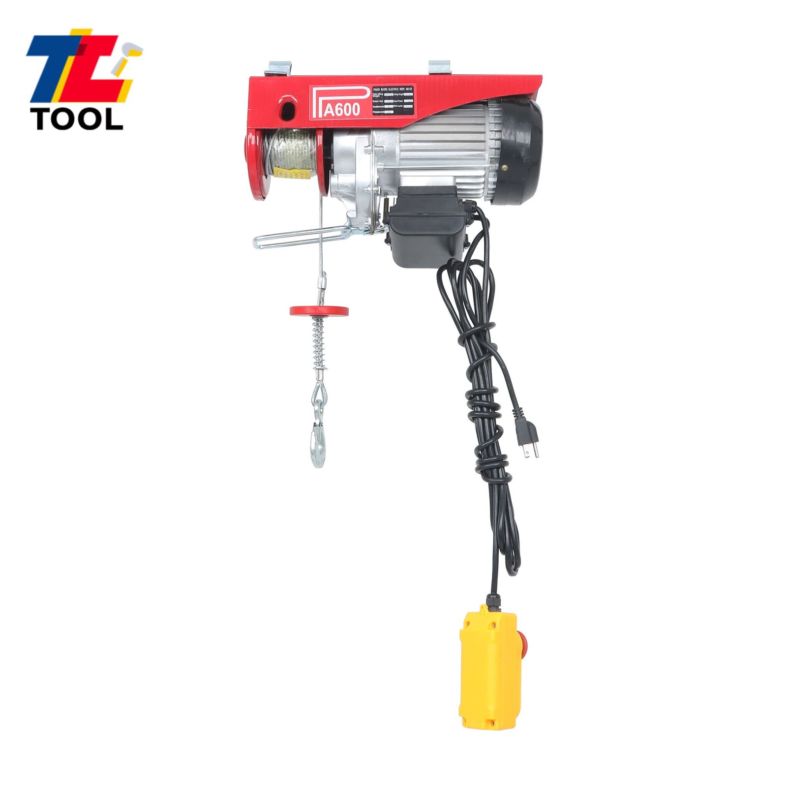 1320lbs/600kg Mini Electric Hoist 14ft Wired Remote Control 110V 1200W
