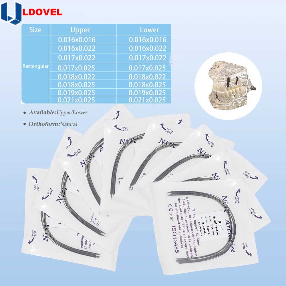 10pcs/pk Dental Ortho Elastic Niti Arch Wire Rectangular Natural Bracket Braces