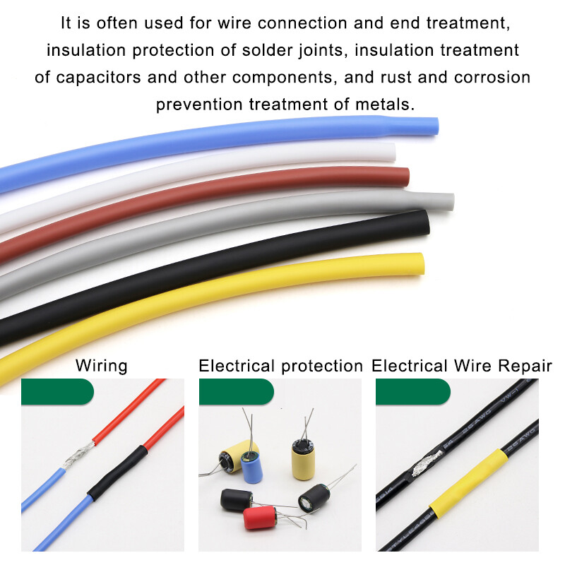 Silicone Rubber Heat Shrink Tubing Flexible Heatshrink Tube Colored 0.8 mm-30 mm