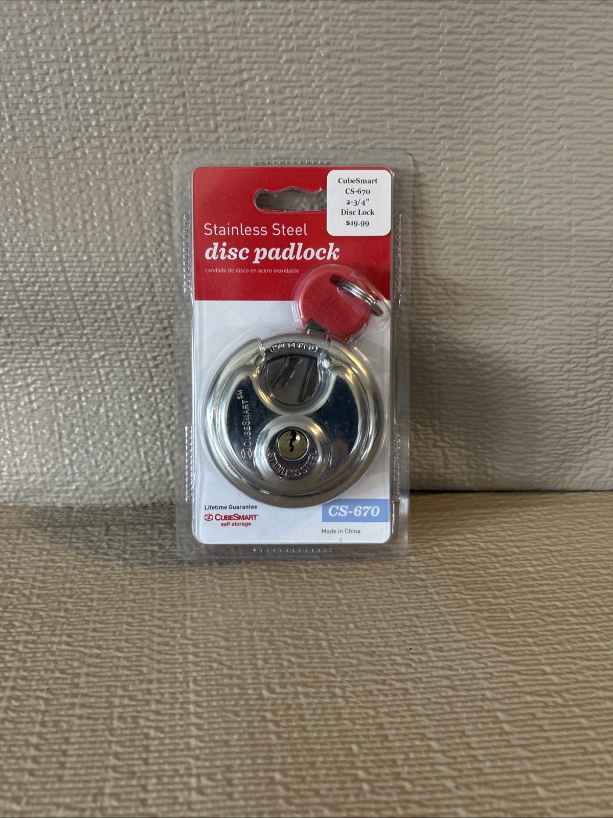 CubeSmart 2¾» Stainless Steel Disc Padlock