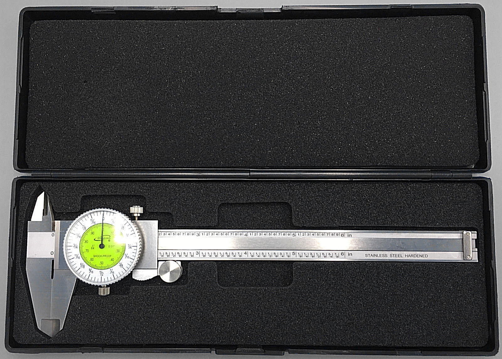 iGaging Fractional Dial Caliper 6″ Inside Outside Depth Gauge Read 0.01 or 1/64″