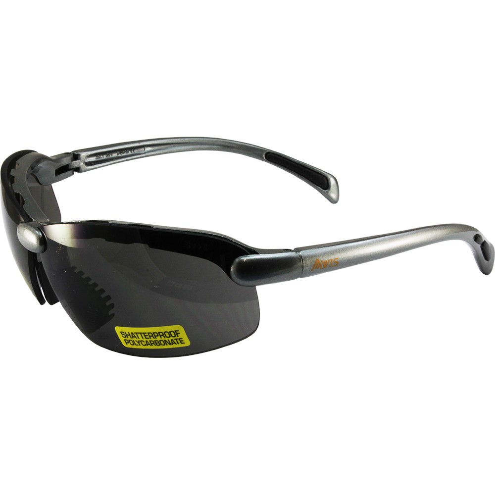 Global Vision C-2 Safety Glasses 2 Pair Gray Frames w/Clear & Smoke Lenses Ansi