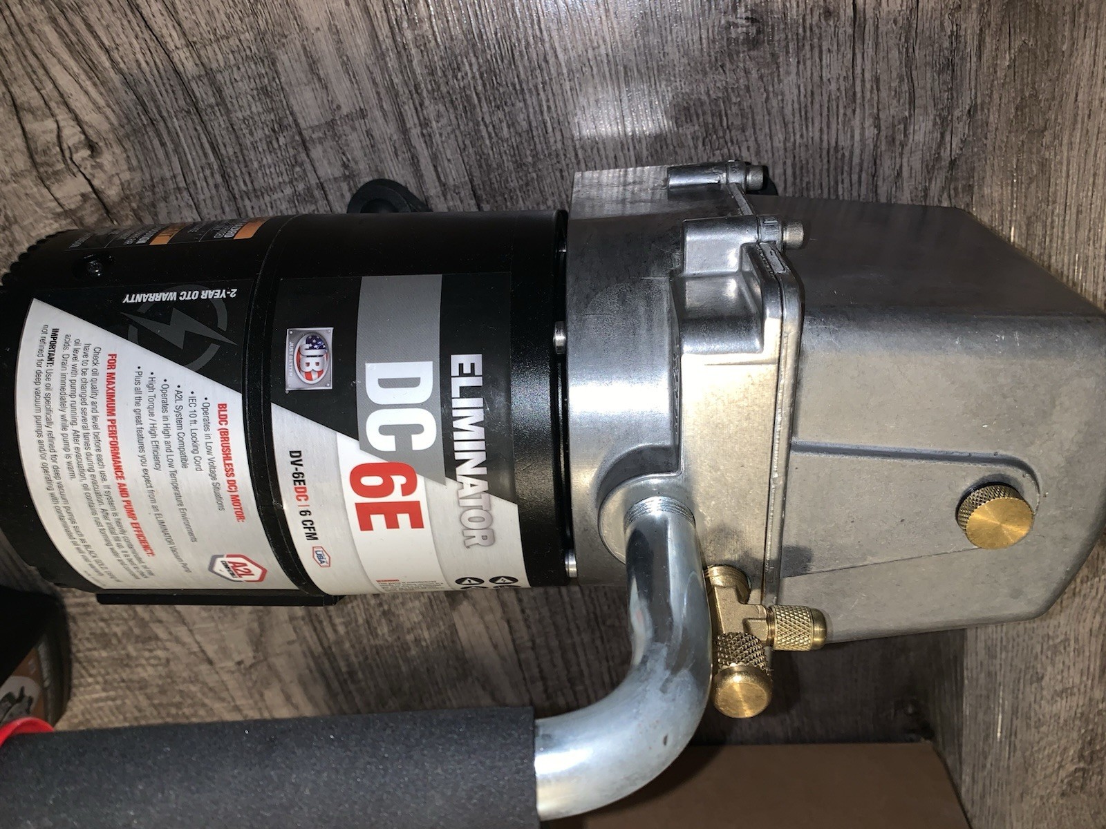 JB Eliminator DC 6E Evacuation Vacuum Pump 6 CFM 15 Microns DV-6EDC