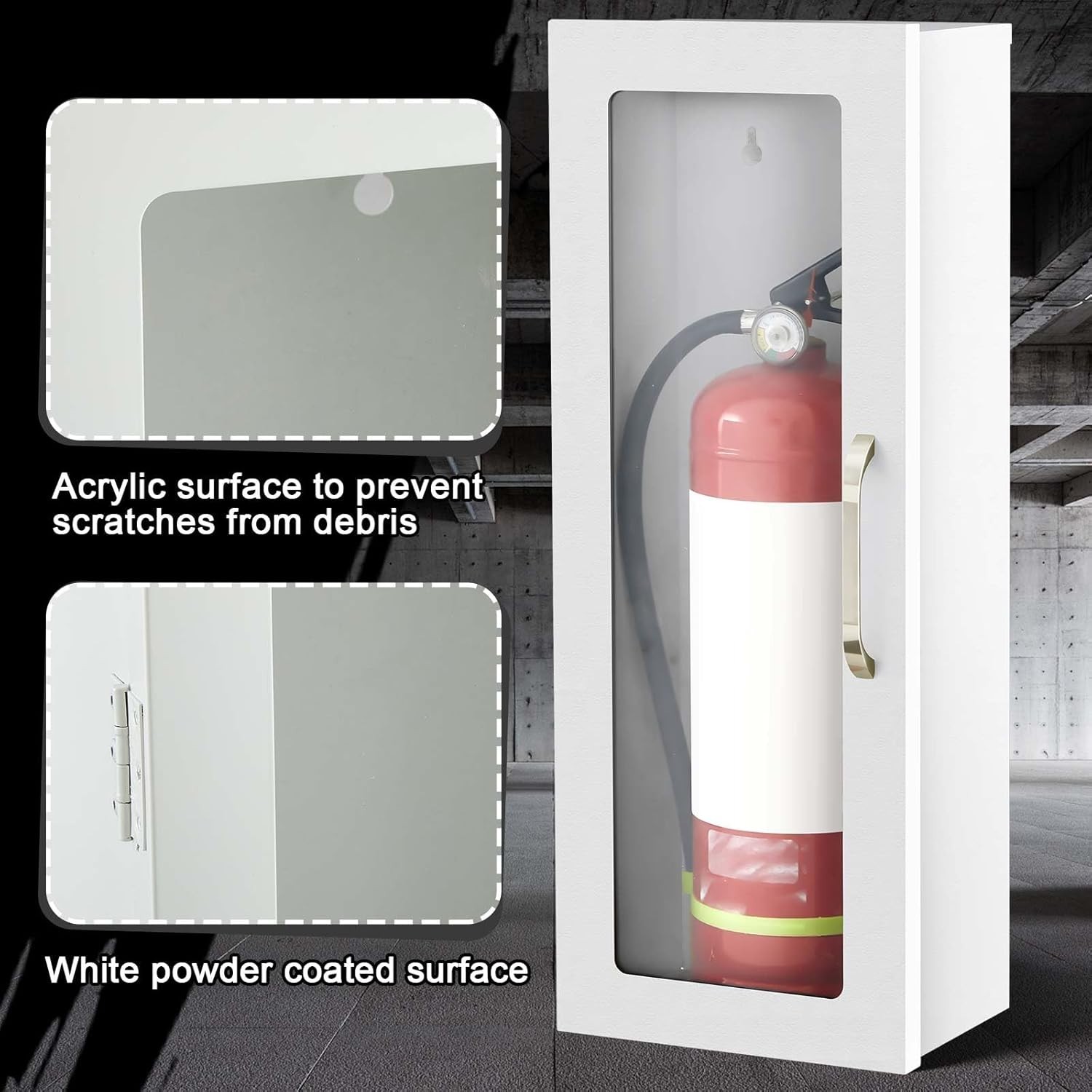 10lb Fire Extinguisher Cabinet Wall & Surface Mount 24-3/4 H x 10-1/4 W x 6-3/4