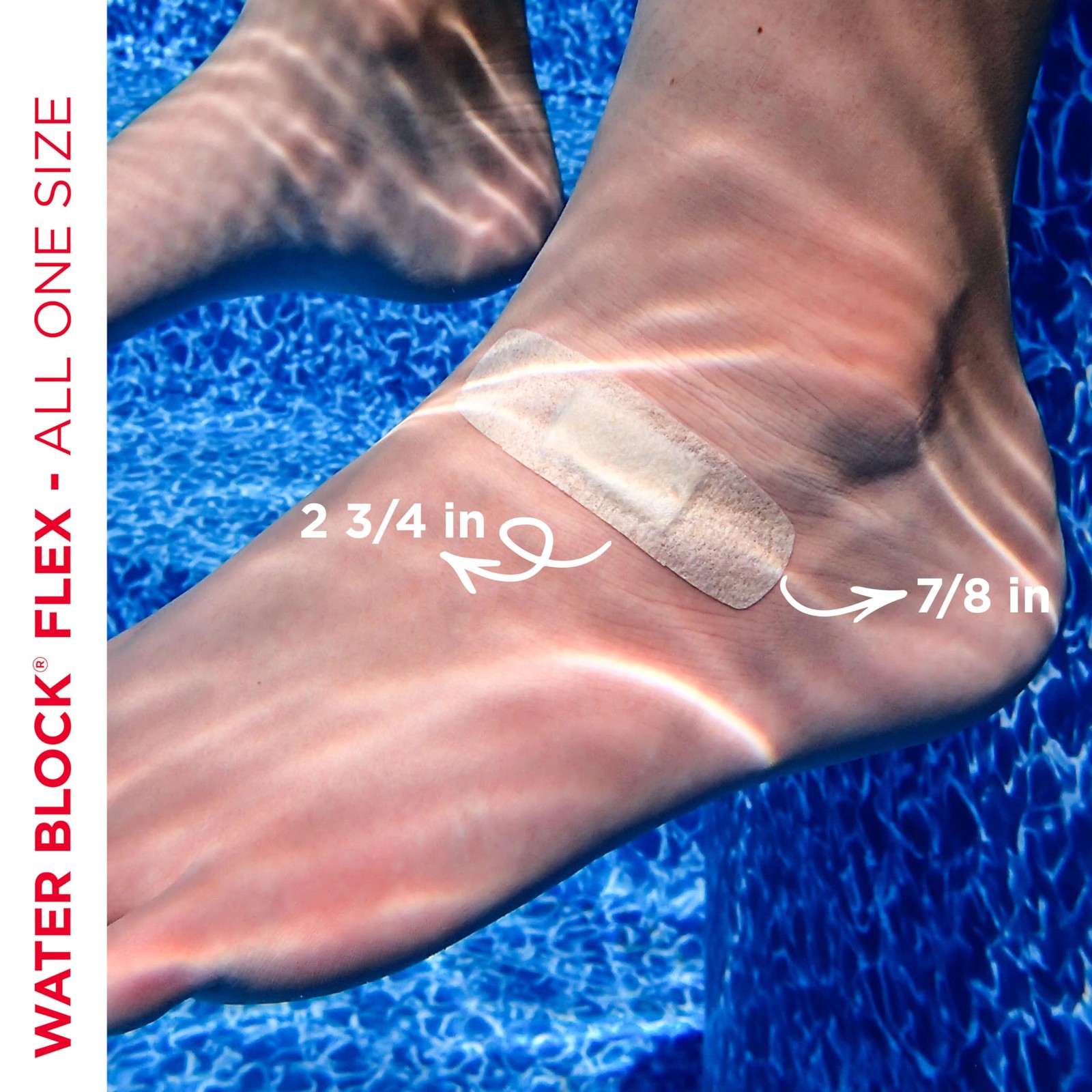 BAND-AID Brand Water Block Flex 100% Waterproof 20 Count (Pack of 1), Nude