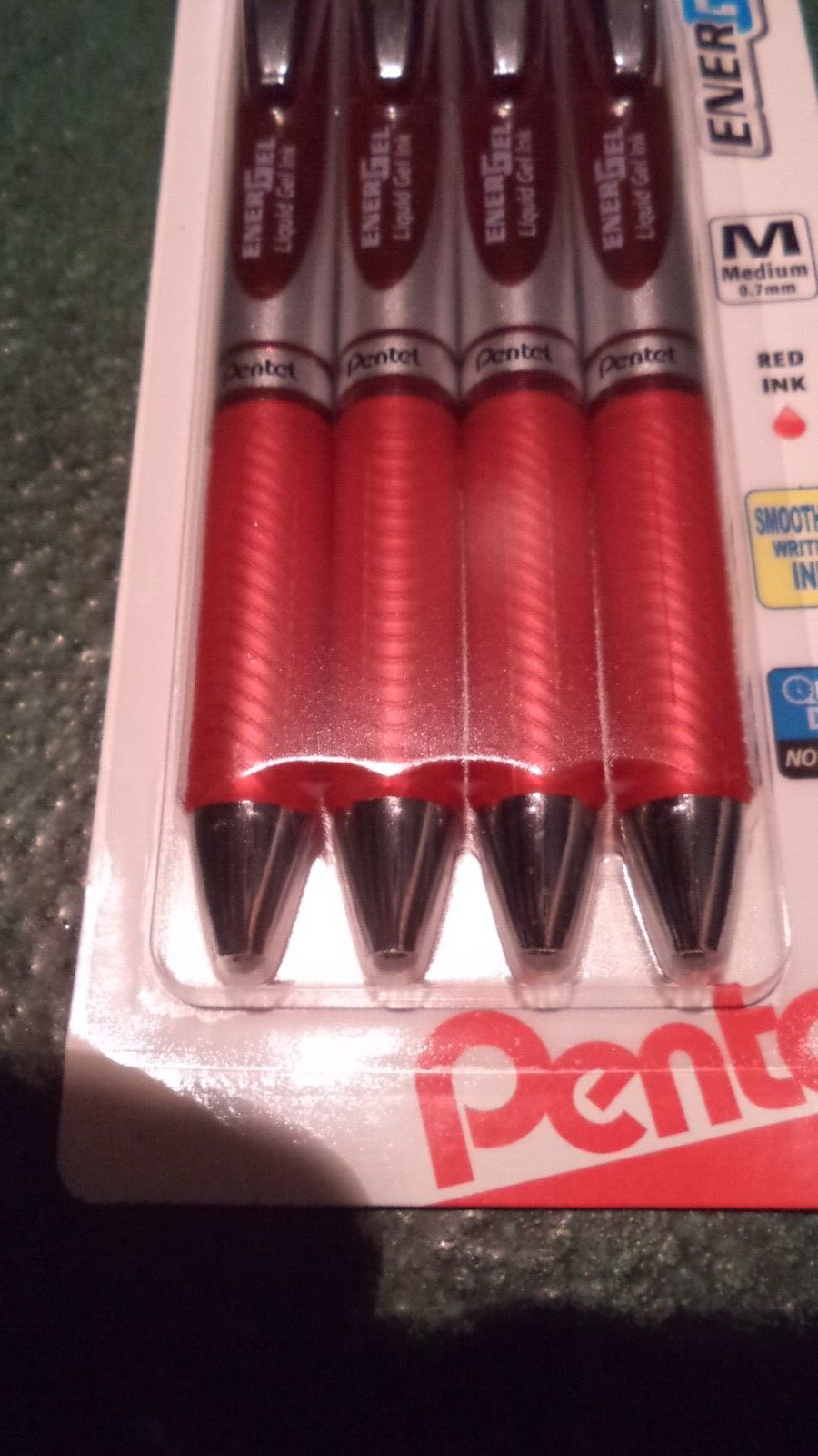 4 Pentel EnerGel RTX Retractable Gel Pens M 0.7mm RED Ink LIQUID GEL PEN MEDIUM4