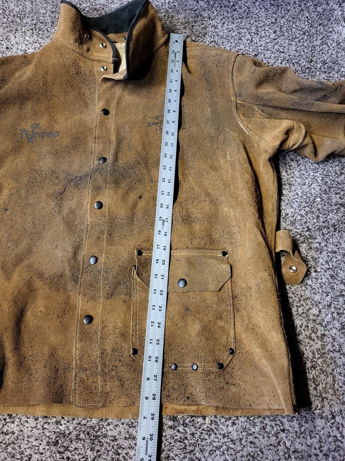 REVCO BLACK STALLION 30WC SPLIT COWHIDE WELDING JACKET SIZE XXXL Used