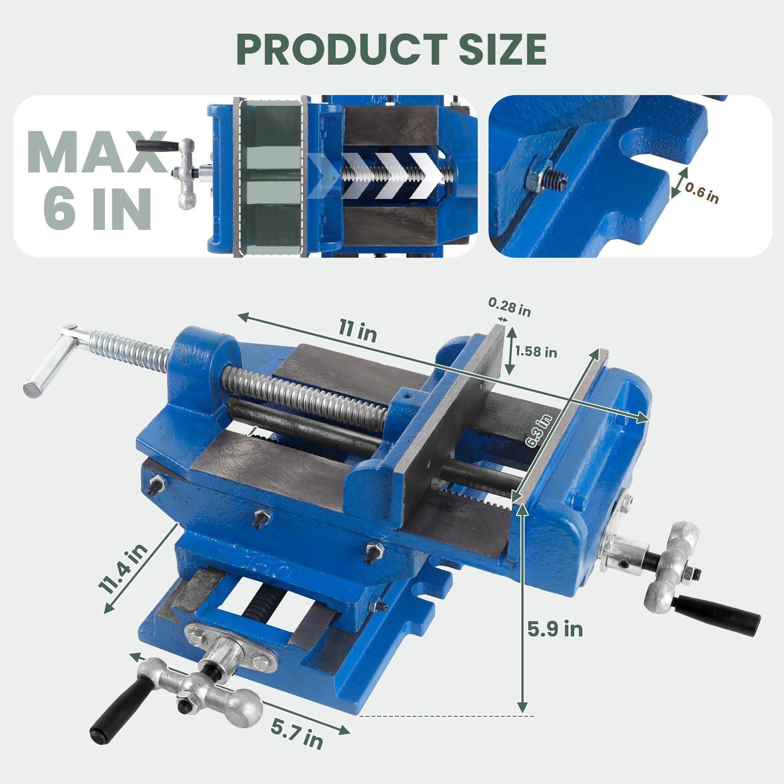 6″ 2-Way X-Y Cross Slide Drill Press Vise Heavy Duty Metal Milling Clamp NEW