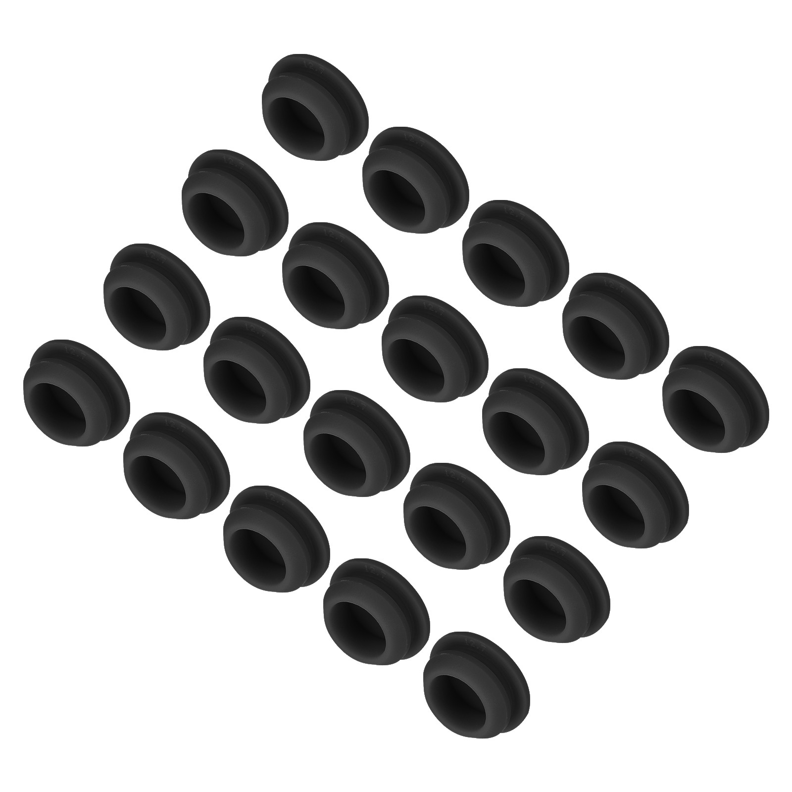 20pcs Silicone Snap in Locking Hole Plugs,12.5mm Narrow Groove 2mm Black