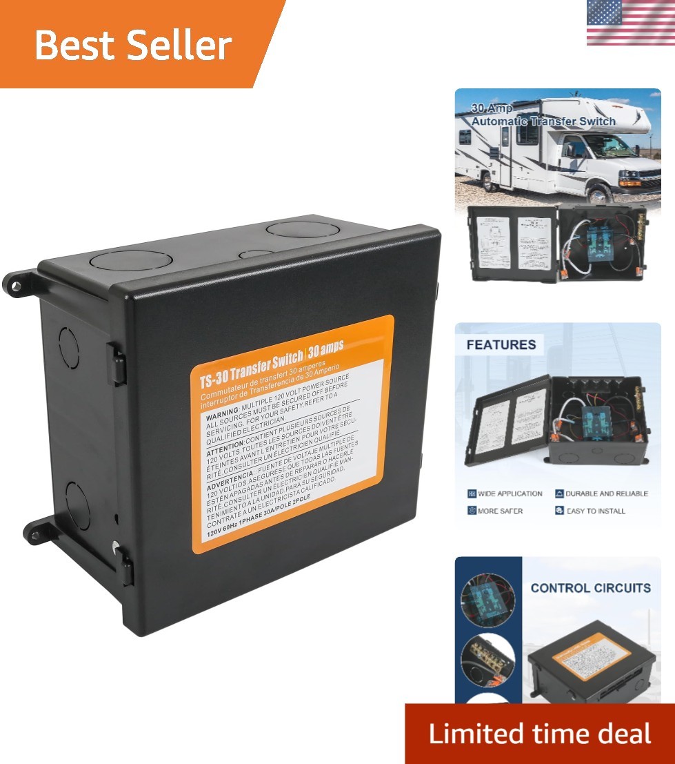 30 Amp Automatic Transfer Switch, Rated 120VAC Applied to RV
