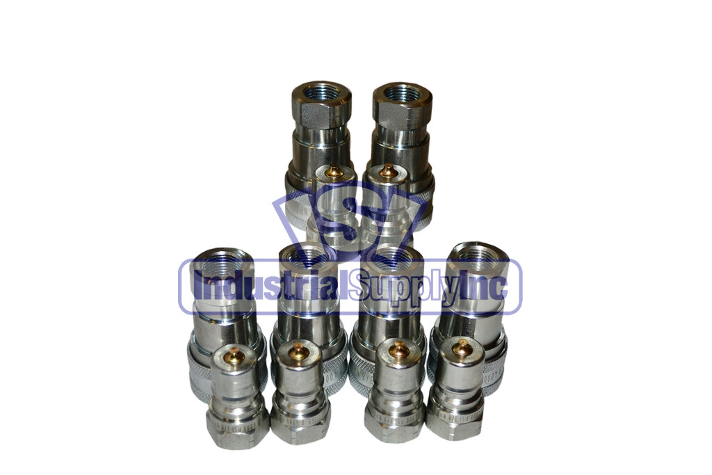 Quick Coupler | ISO 7241-1 B | 3/8″ NPT Pipe Threads | Complete Set | 6 PK