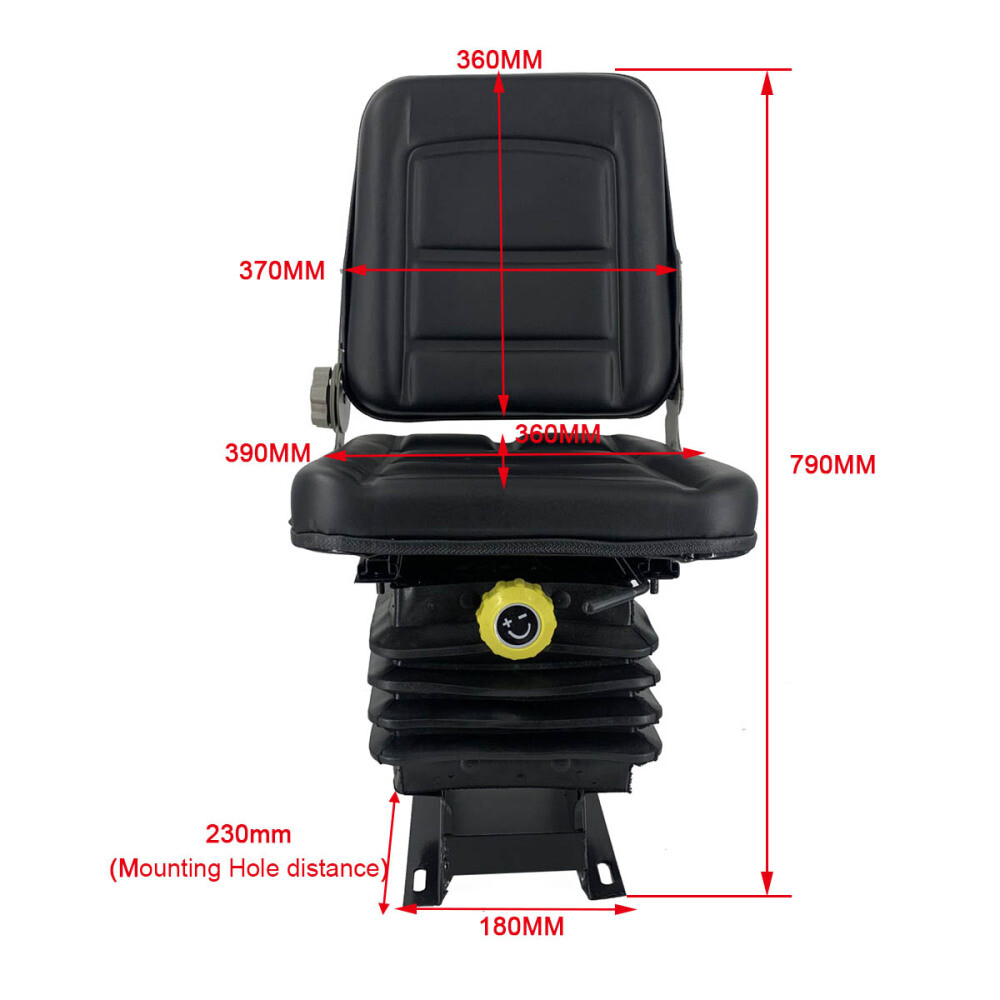 39*36CM Universal Tractor Seat f/Dumper Forklift Mower Digger+Suspension Base