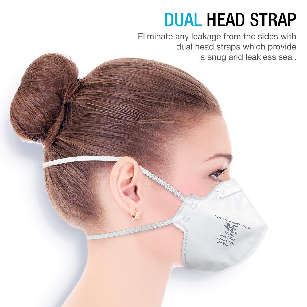 FANGTIAN N95 Face Mask NIOSH Certified Particulate Respirators – 10 Pack,FT-N040