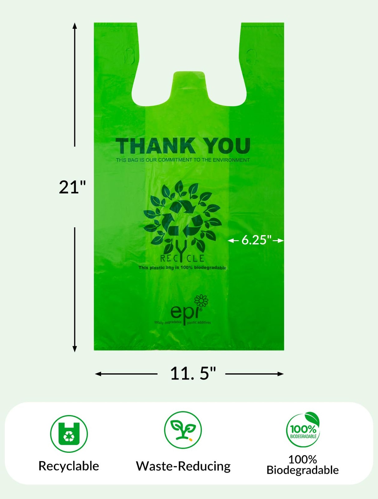 [200 per box],Recyclable Compostable Reusable Biodegradable Plastic T-Shirt Bags