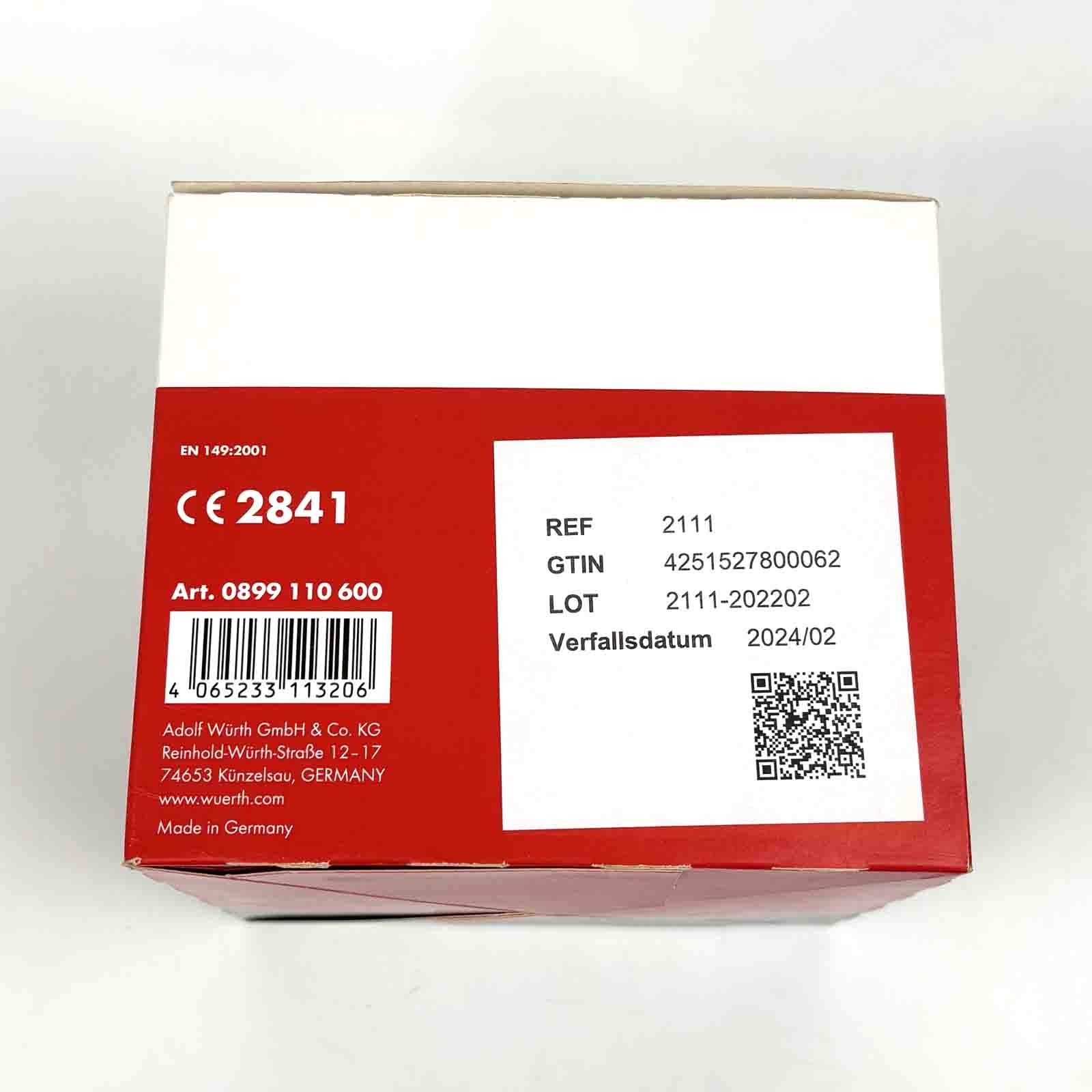 Würth FFP 2 Mask, Particulate Filtering Half Mask (Pack of 25) 0899110600, Original Box