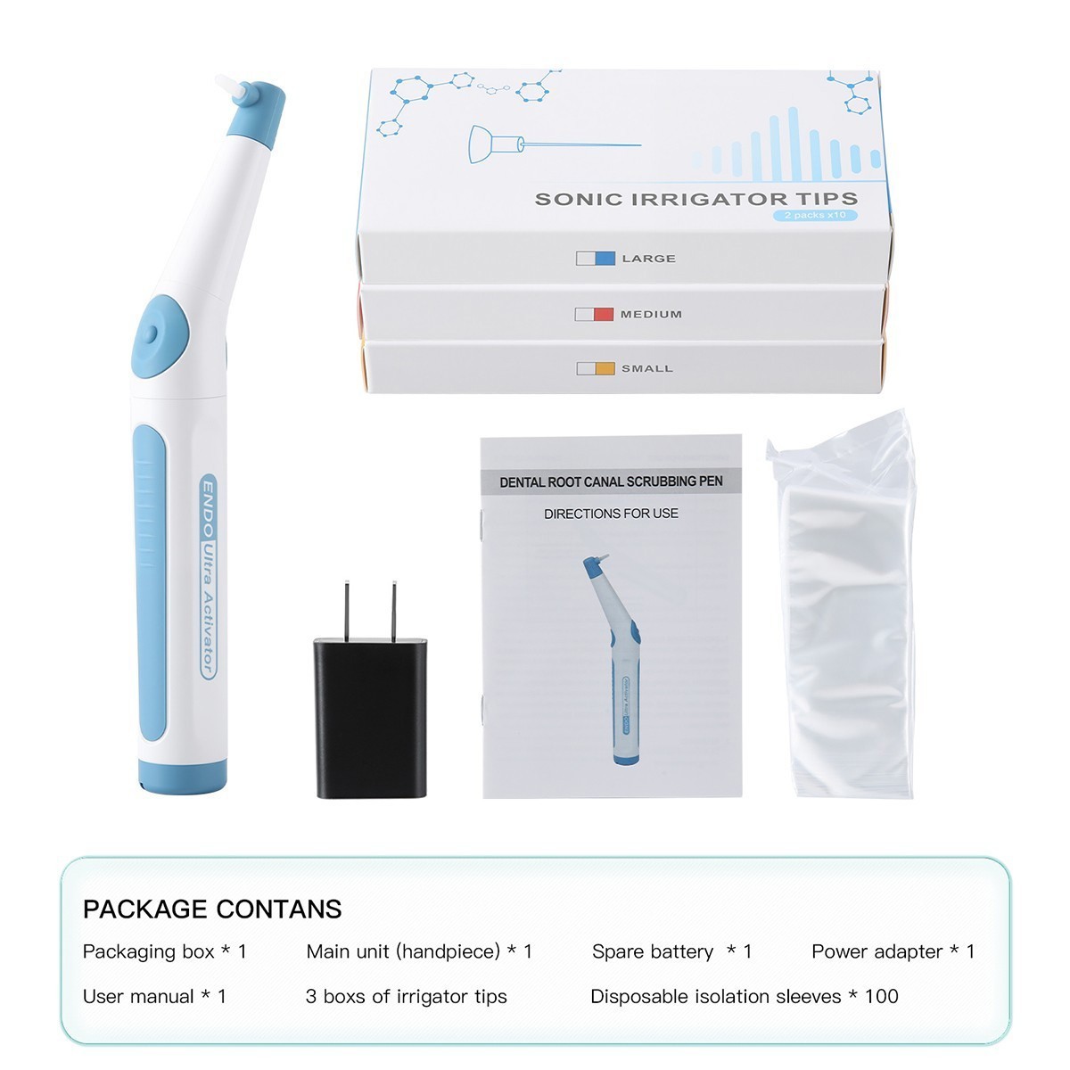 Dental Endo Ultrasonic Sonic Activator Root Canal Irrigator w/ scaling file