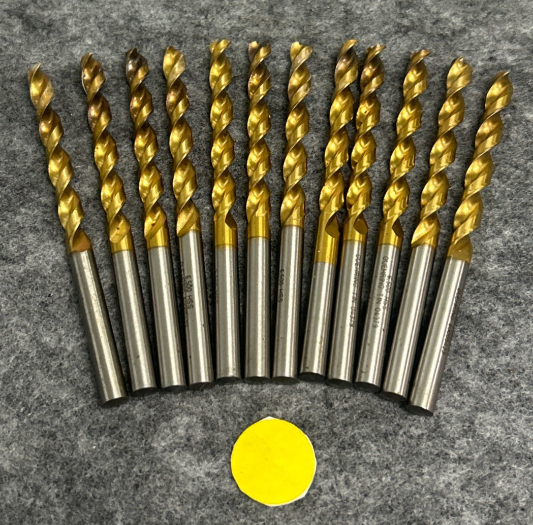 GUHRING 2 FLUTE RIGHT HAND HSS 6.500 CUT DIAMETER 1/4″ OAL 3-7/8″ LOT OF 12