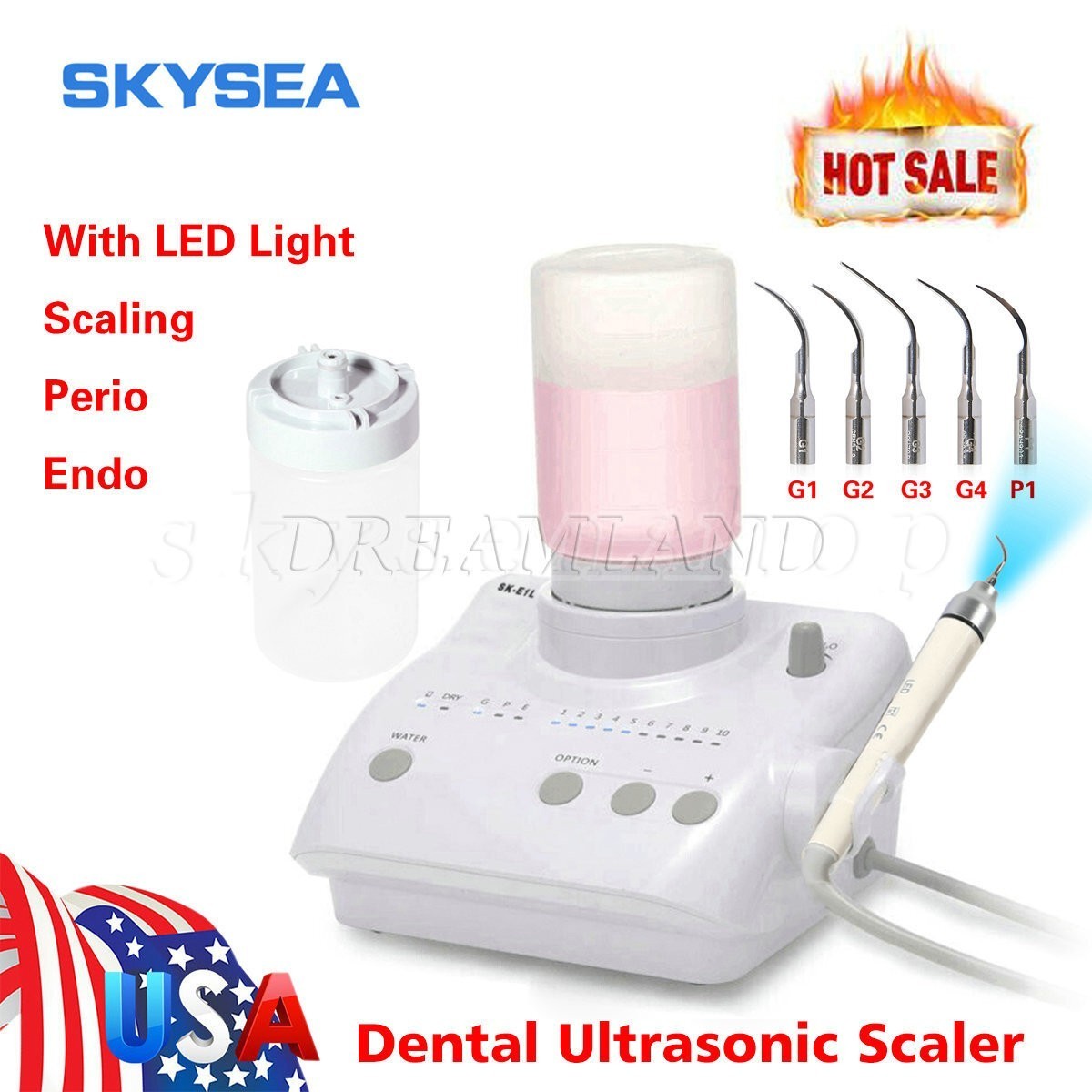 LED Dental Ultrasonic Piezo Scaler Handpiece Bottles Fit EMS Cavitron Woodpecker