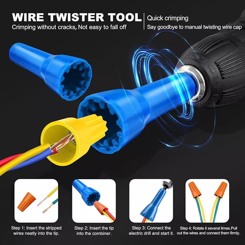 Wire Stripper For Drill Wire Stripping Twisting Tool Upgrade Electrical W/ Case